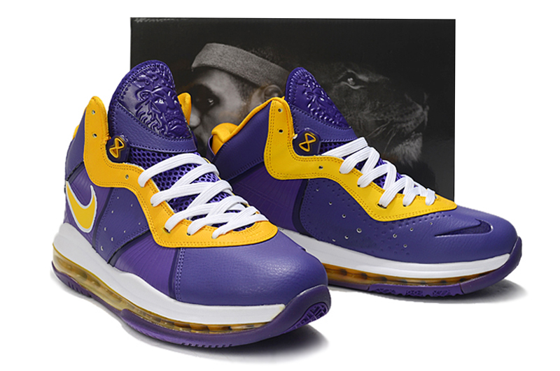 Nike LeBron IX Lakers Purple Yellow White Shoes Nike LeBron IX Lakers Purple Yellow White Shoes